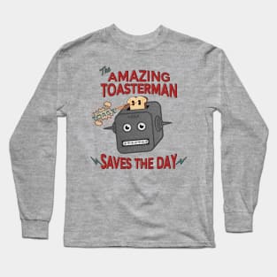 The Amazing Toasterman Saves The Day Funny Chrome Toaster Robot Long Sleeve T-Shirt